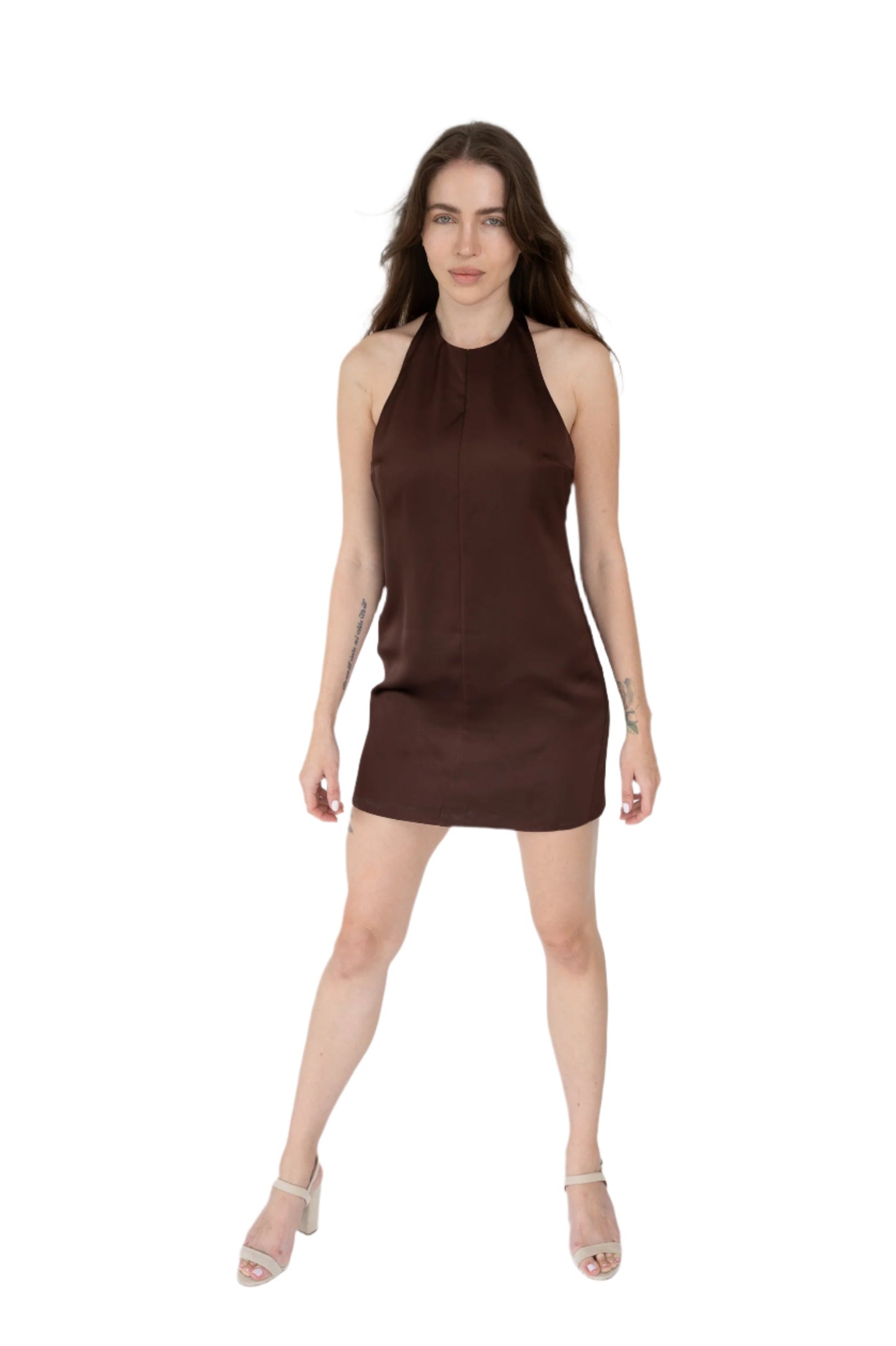 Ser.o.ya Riviera Halter Mini Dress- Brown S