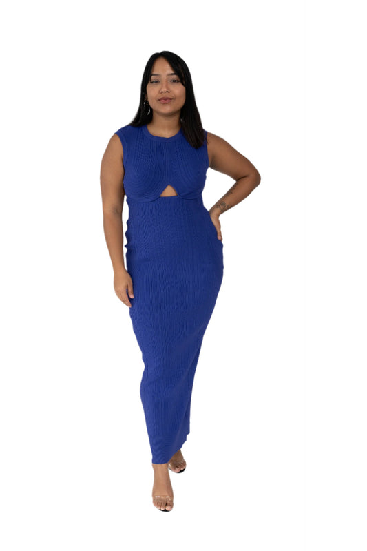 HERVÉ LÉGER - Cutout ribbed-knit gown L