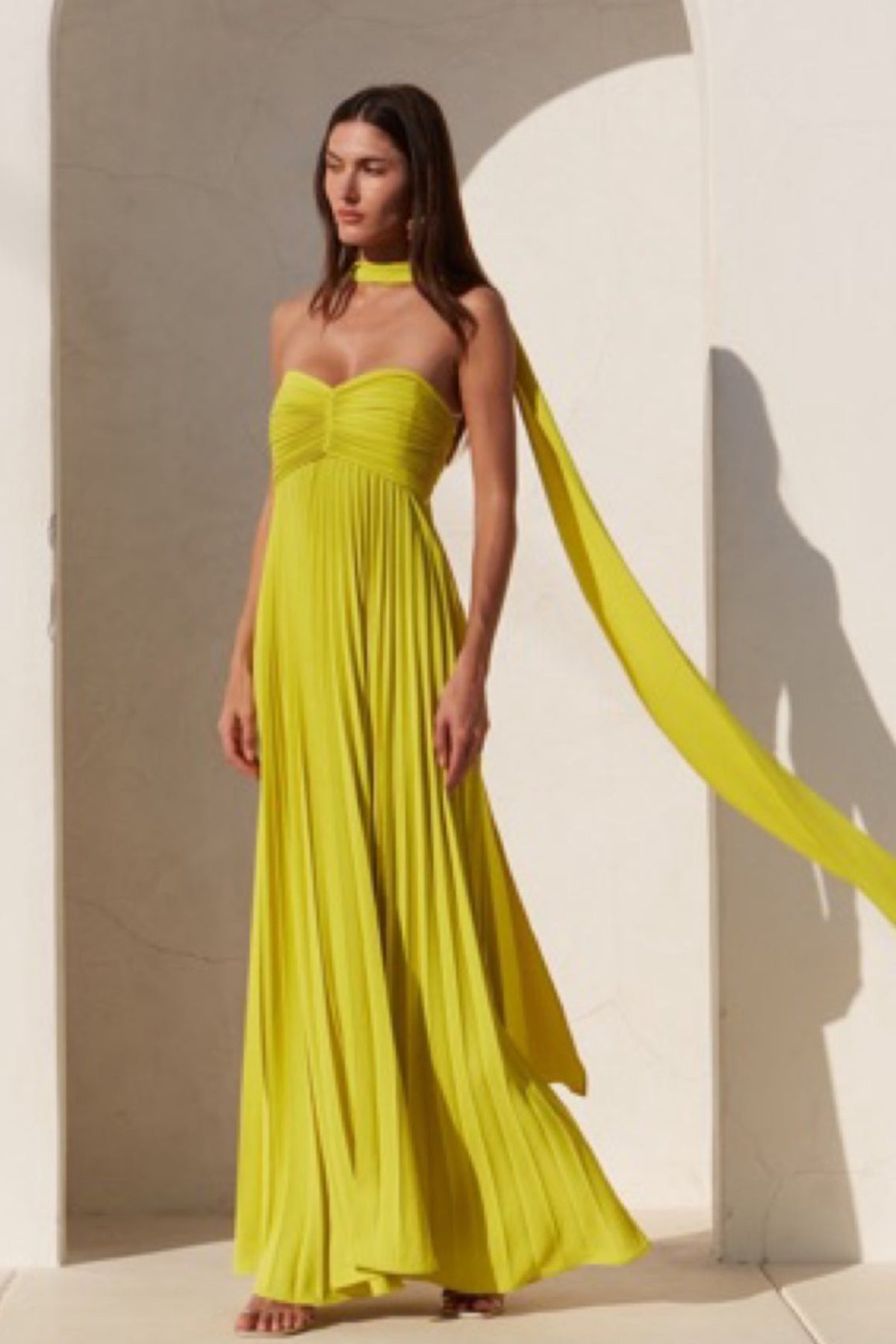 Delfi Collective Daphne Dress Chartreuse L