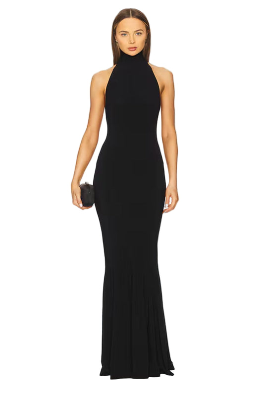 Norma Kamali Halter Fishtail Gown S