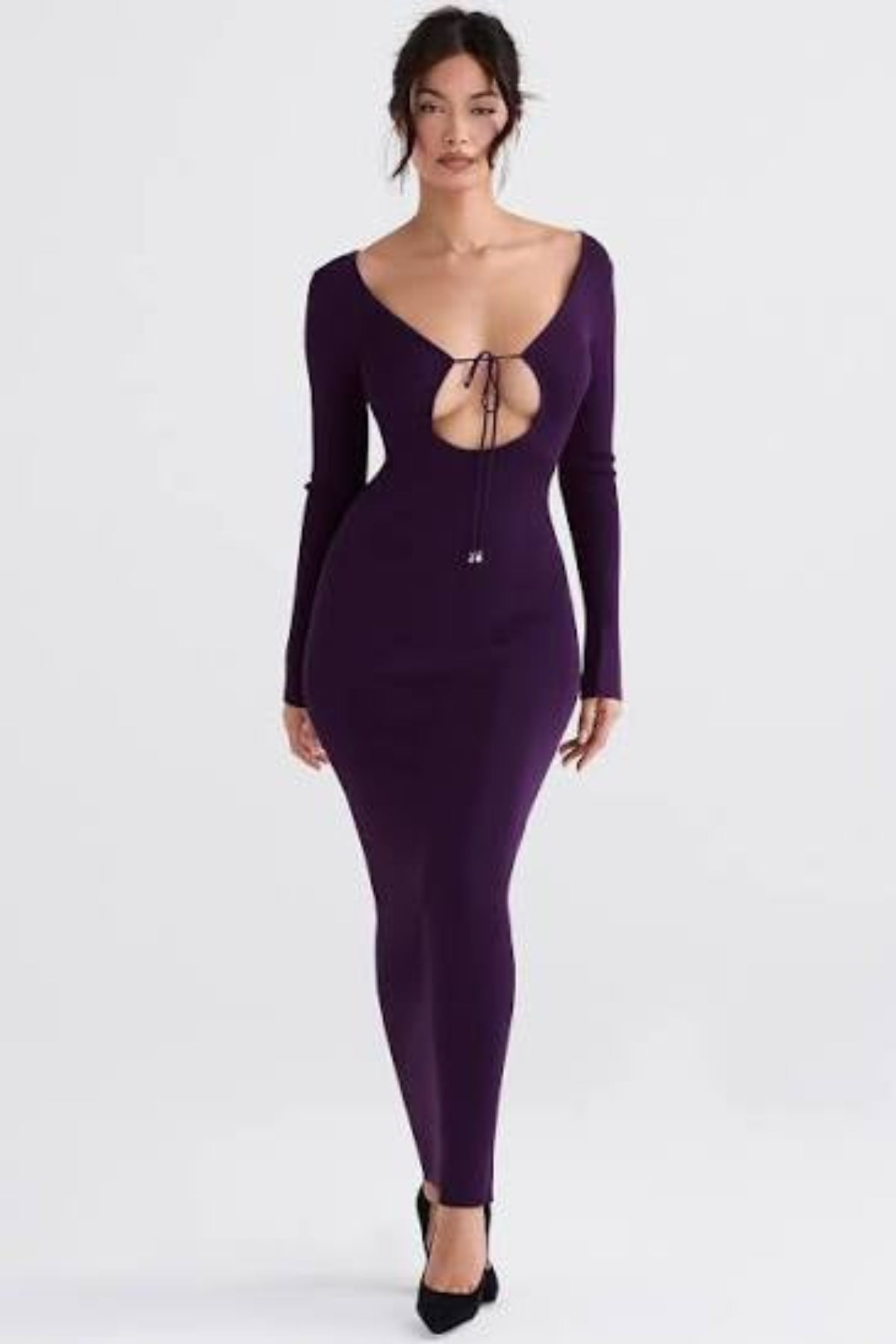 House of CB Keana Ribbed Maxi Dress L