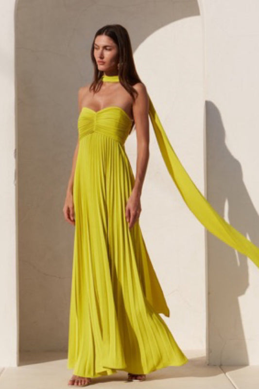 Delfi Collective Daphne Dress Chartreuse L