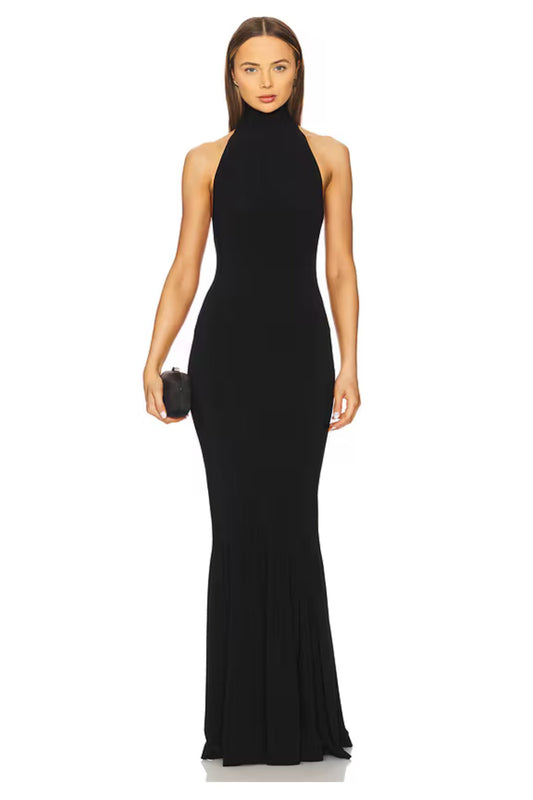 Norma Kamali Halter Fishtail Gown S
